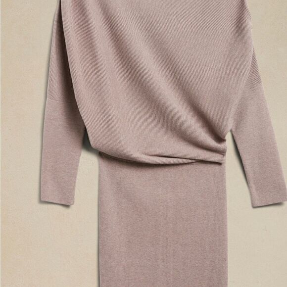 BLACK BANANA REPUBLIC COLLETTA OFF-SHOULDER SWEATER DRESS SZ L - Picture 4 of 5